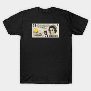 Queen Elizabeth Bowie Tribute on a Fiver T-Shirt